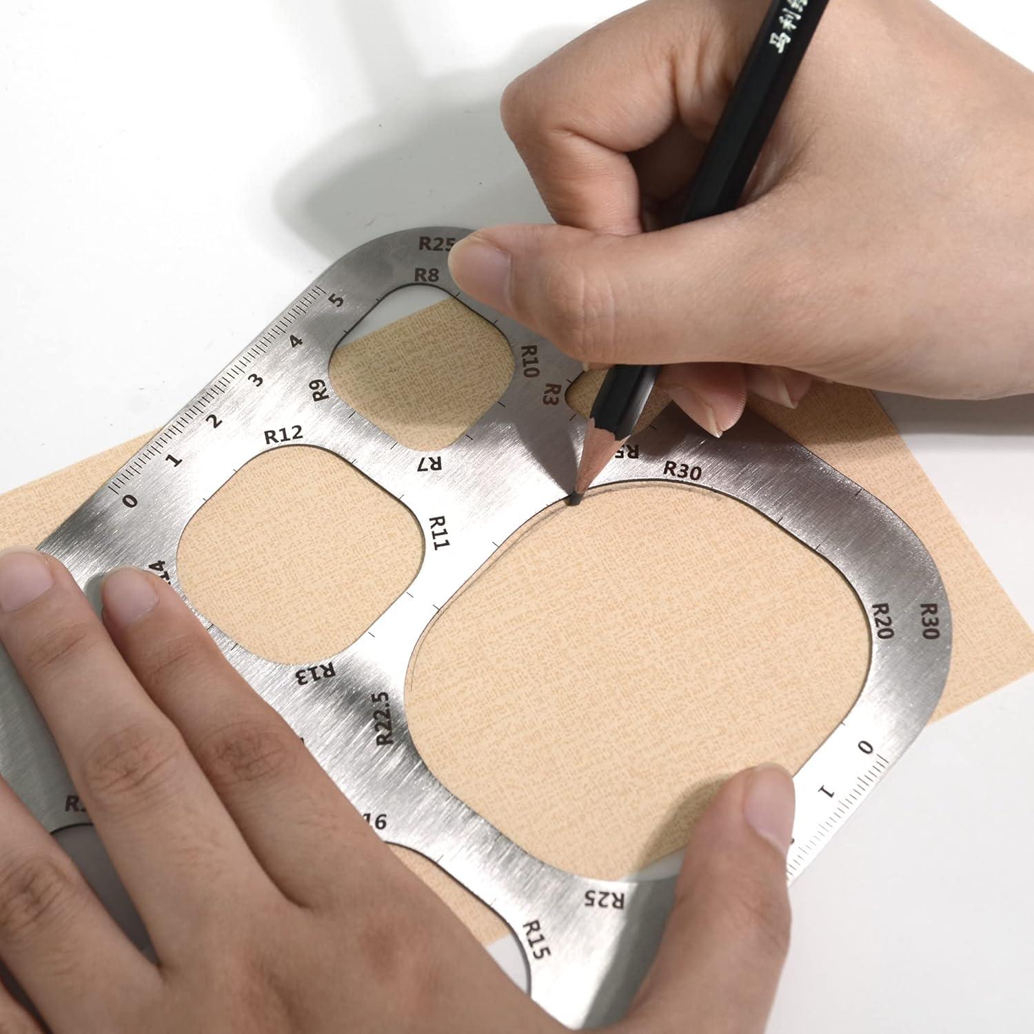 Plantilla de Medición UPTTHOW para Corte de Cuero - Acero Inoxidable