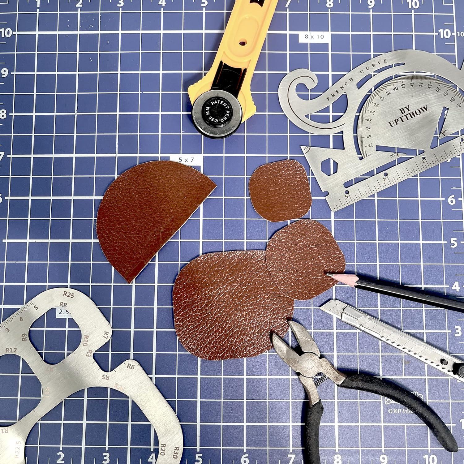 Plantilla de Medición UPTTHOW para Corte de Cuero - Acero Inoxidable