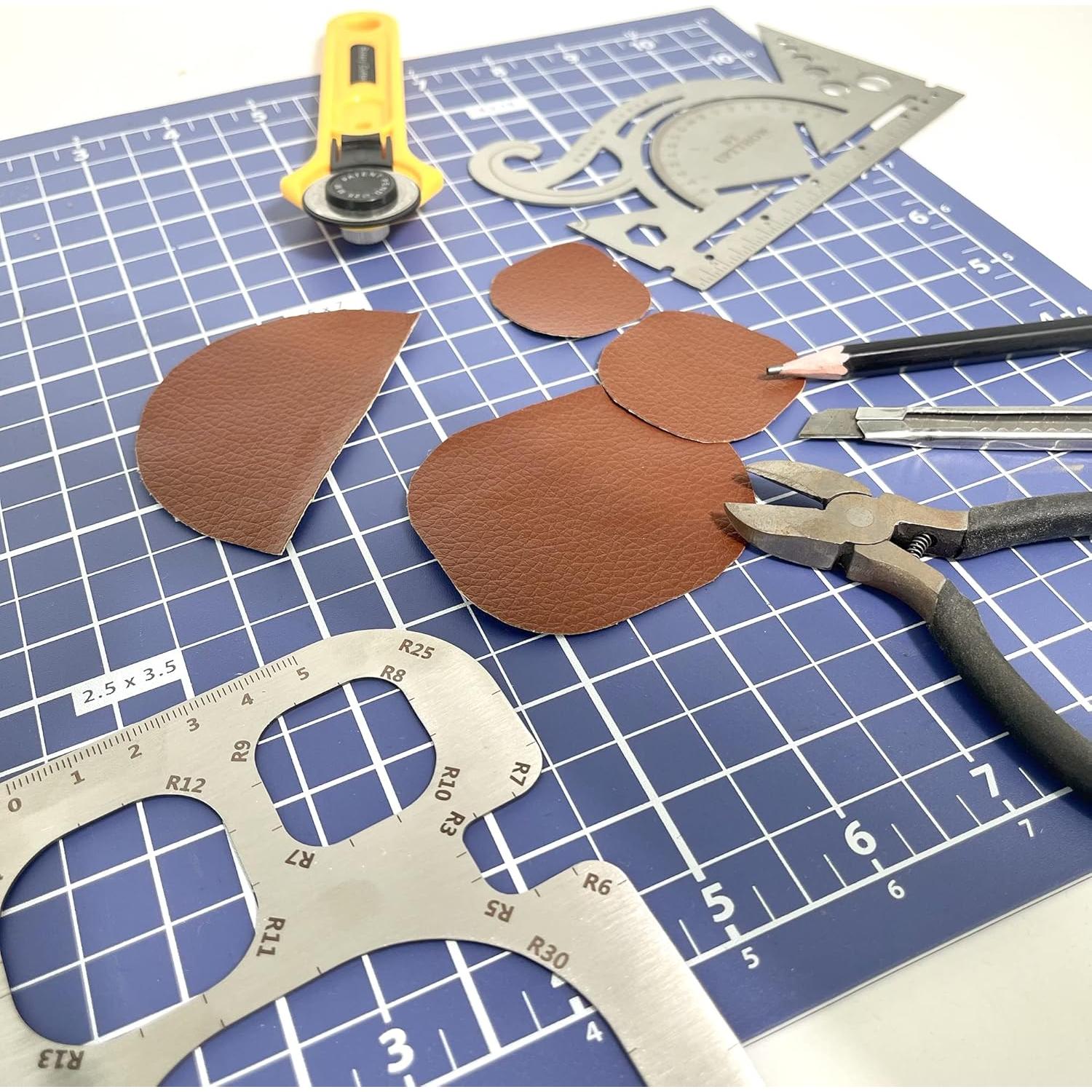 Plantilla de Medición UPTTHOW para Corte de Cuero - Acero Inoxidable