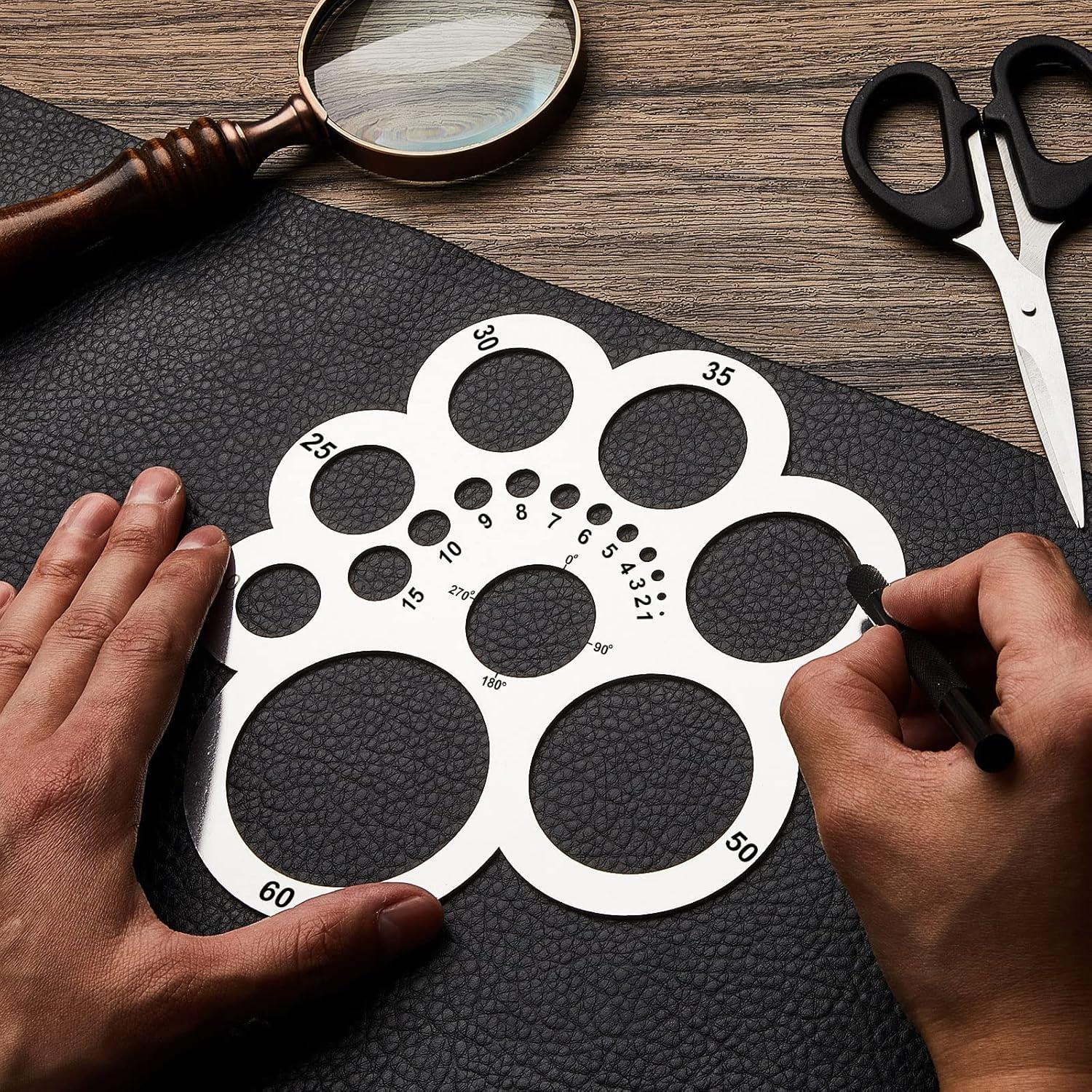 Plantilla Cortadora de Círculos Weewooday - 7 Tamaños, Acero Inoxidable