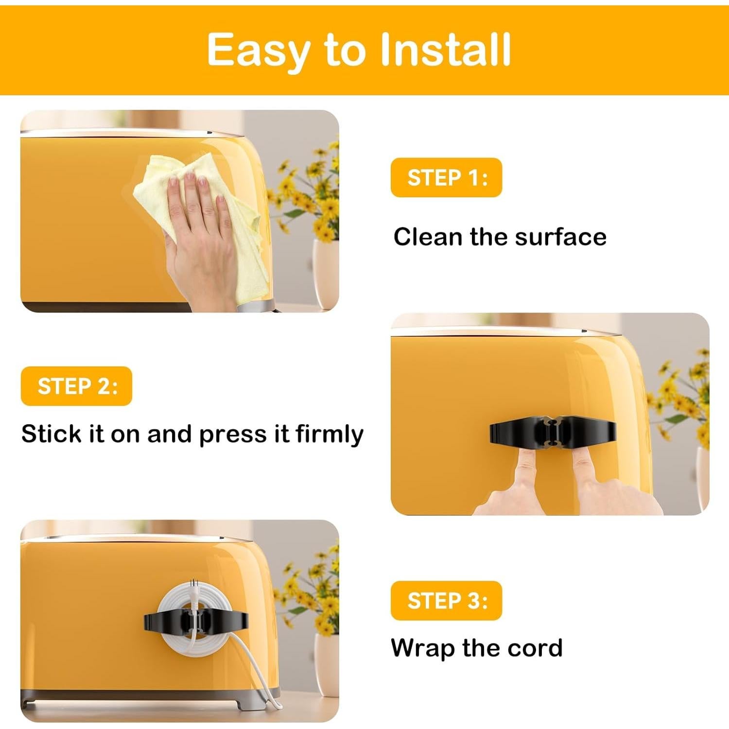 Organizador de Cables Daisyhome 6 Pack Autoadhesivo