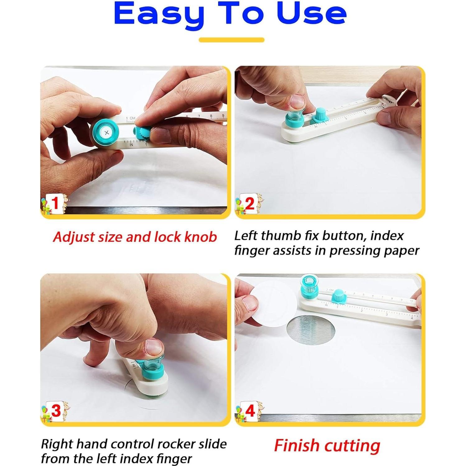 Cortador Circular Oythiem para Manualidades 1.52-10.16 cm Verde