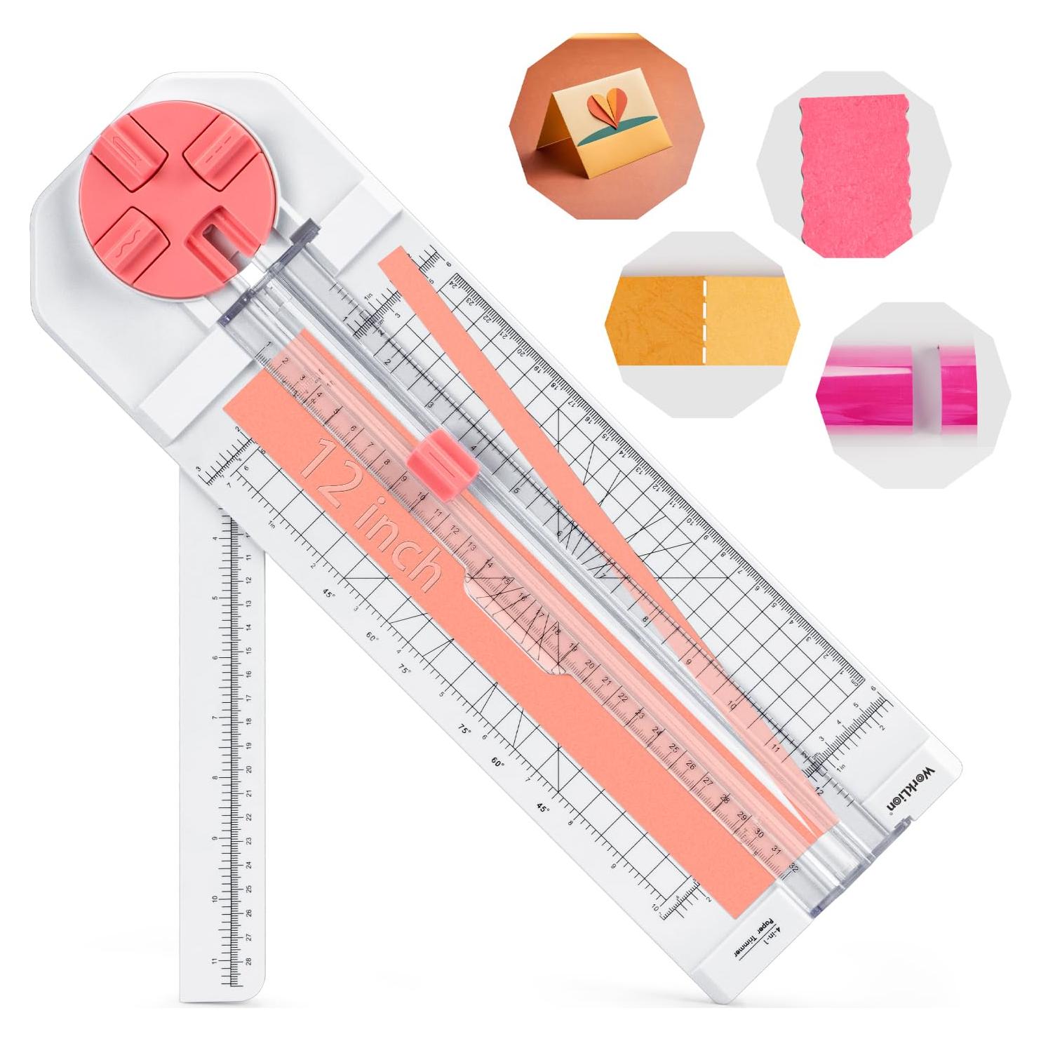 Cortadora de Papel Worklion 30.48 cm Rosa - 4 Cuchillas Intercambiables