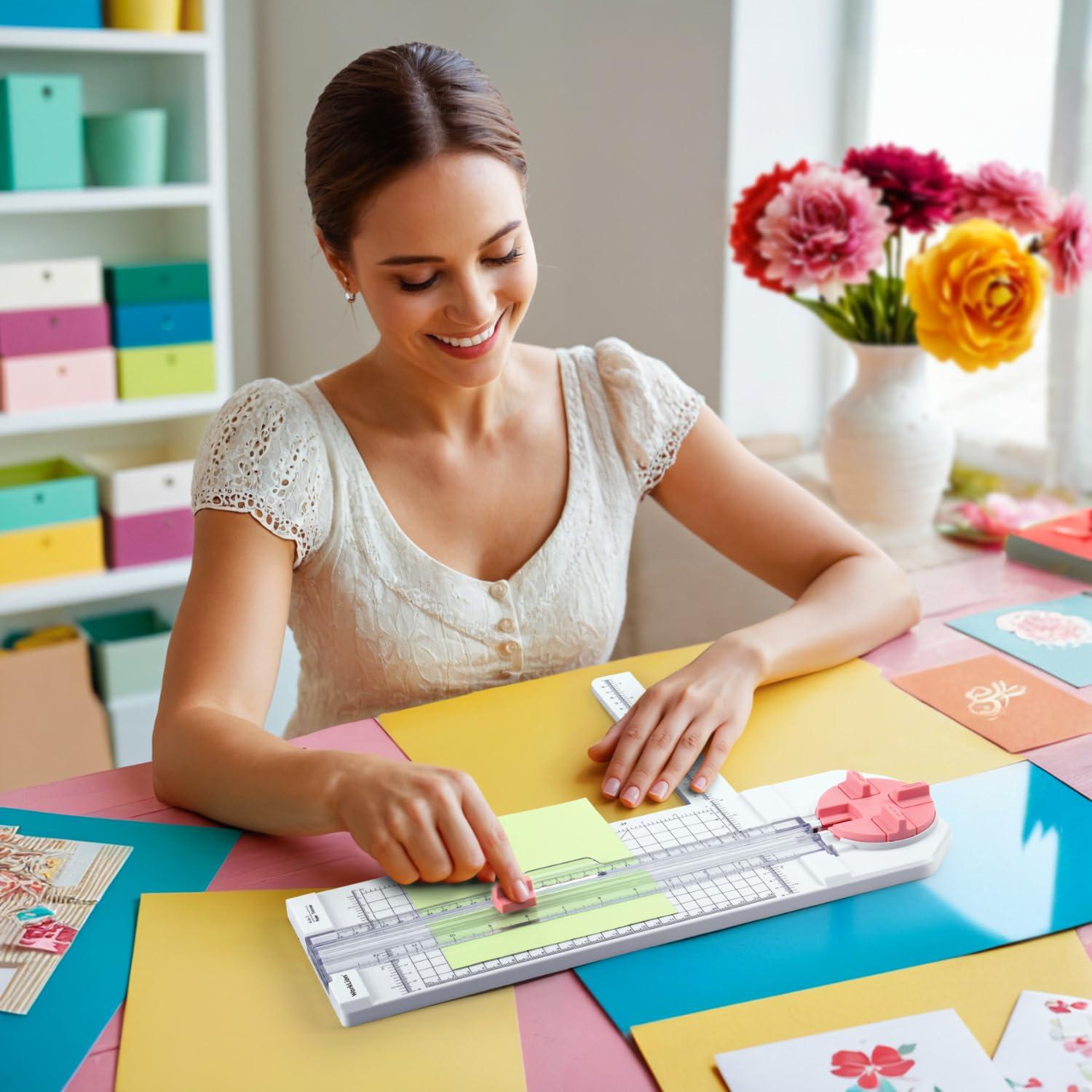 Cortadora de Papel Worklion 30.48 cm Rosa - 4 Cuchillas Intercambiables