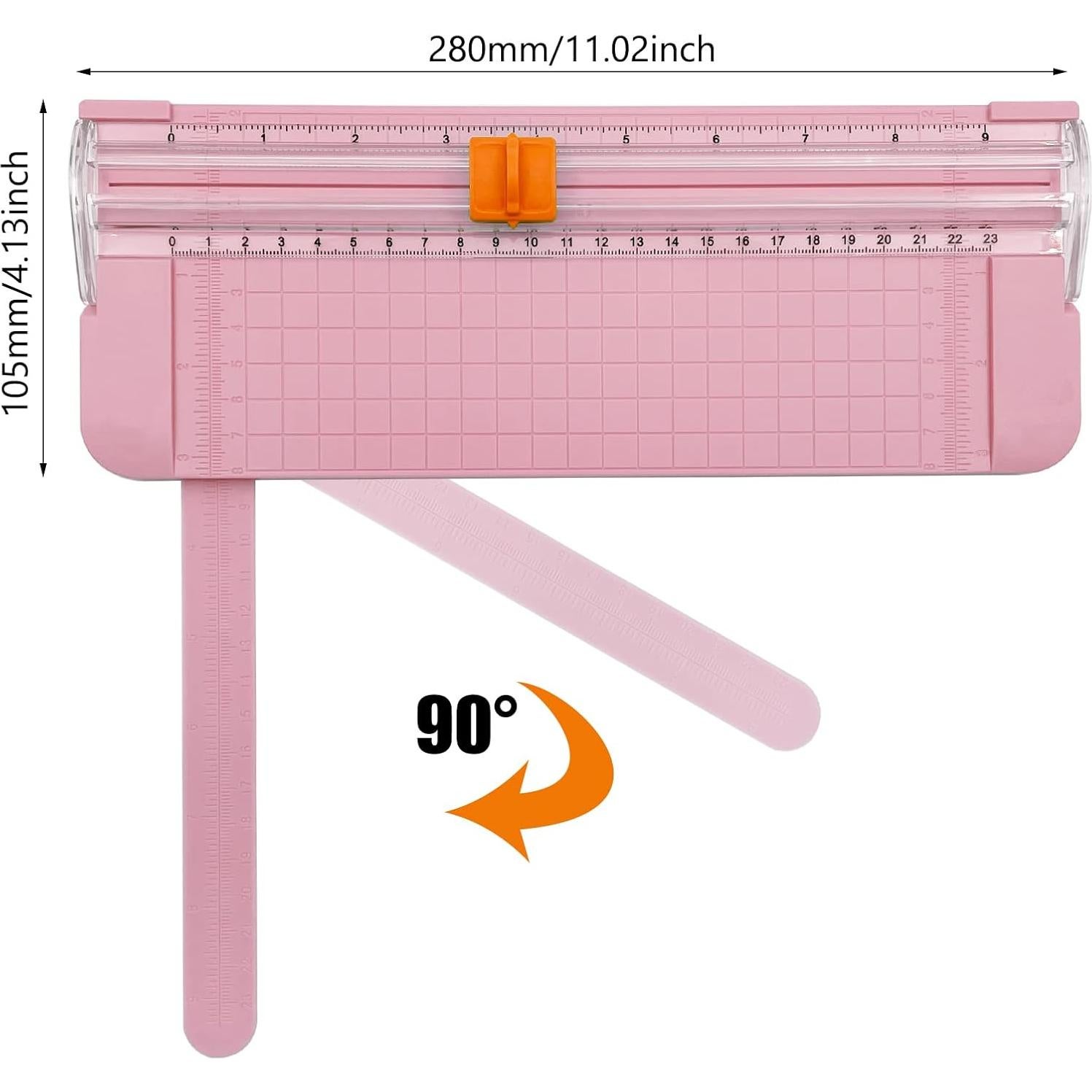 Cortadora de Papel A4 QYQRQF Rosa con Protección de Seguridad