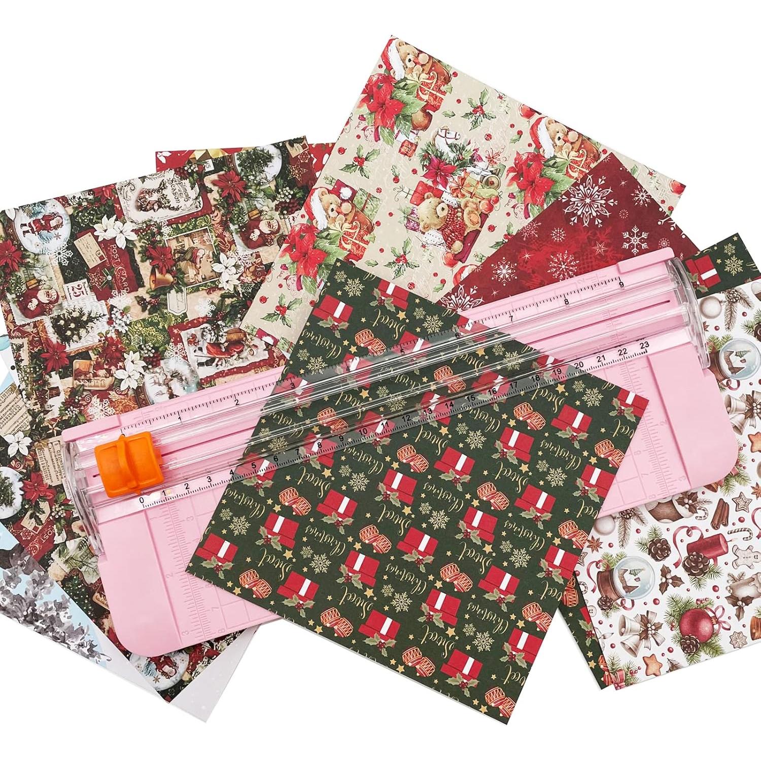 Cortadora de Papel A4 QYQRQF Rosa con Protección de Seguridad