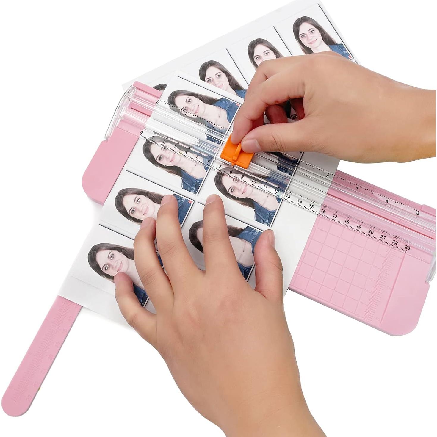 Cortadora de Papel A4 QYQRQF Rosa con Protección de Seguridad