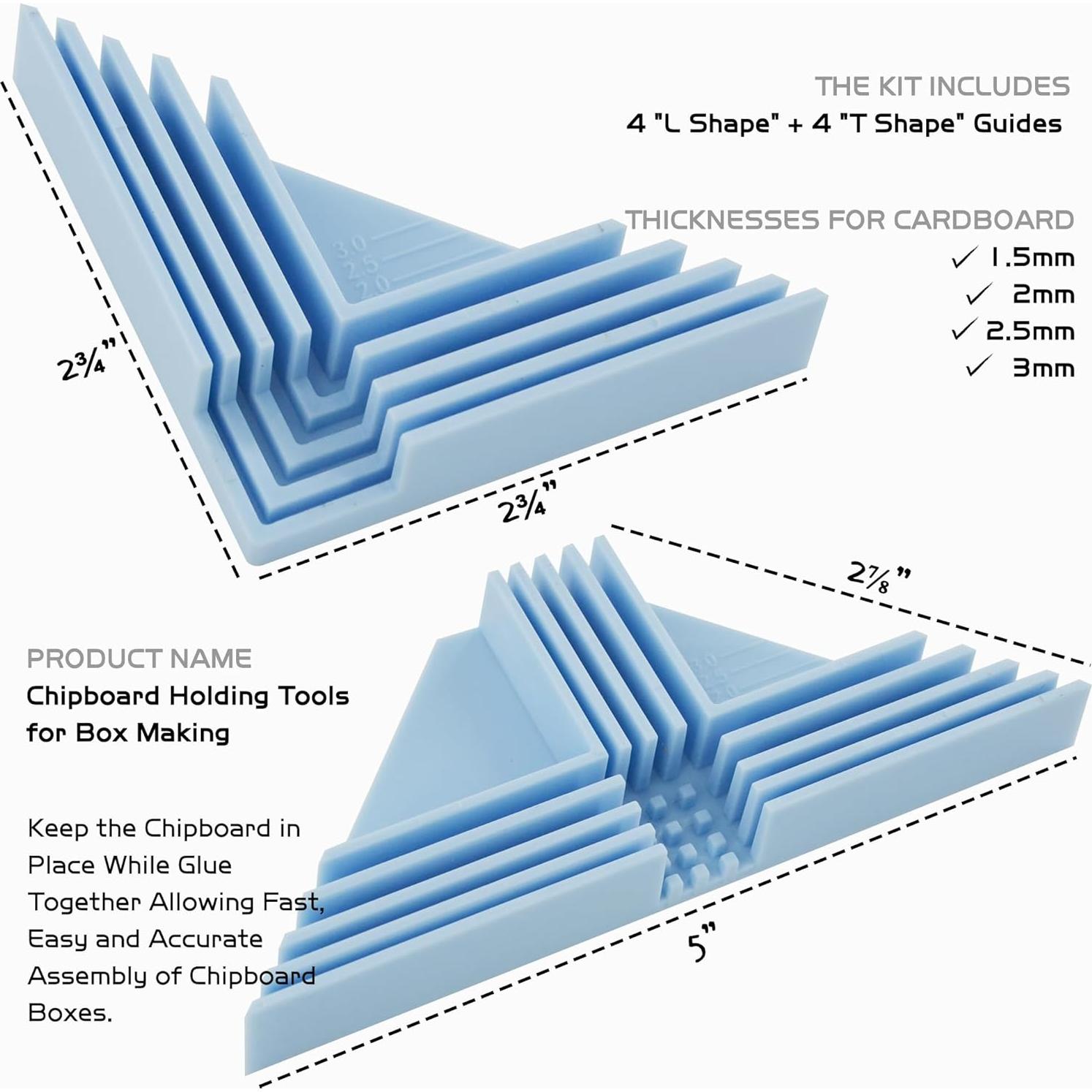 Guía de Esquina para Cajas UPTTHOW 8 Piezas 90 Grados Azul