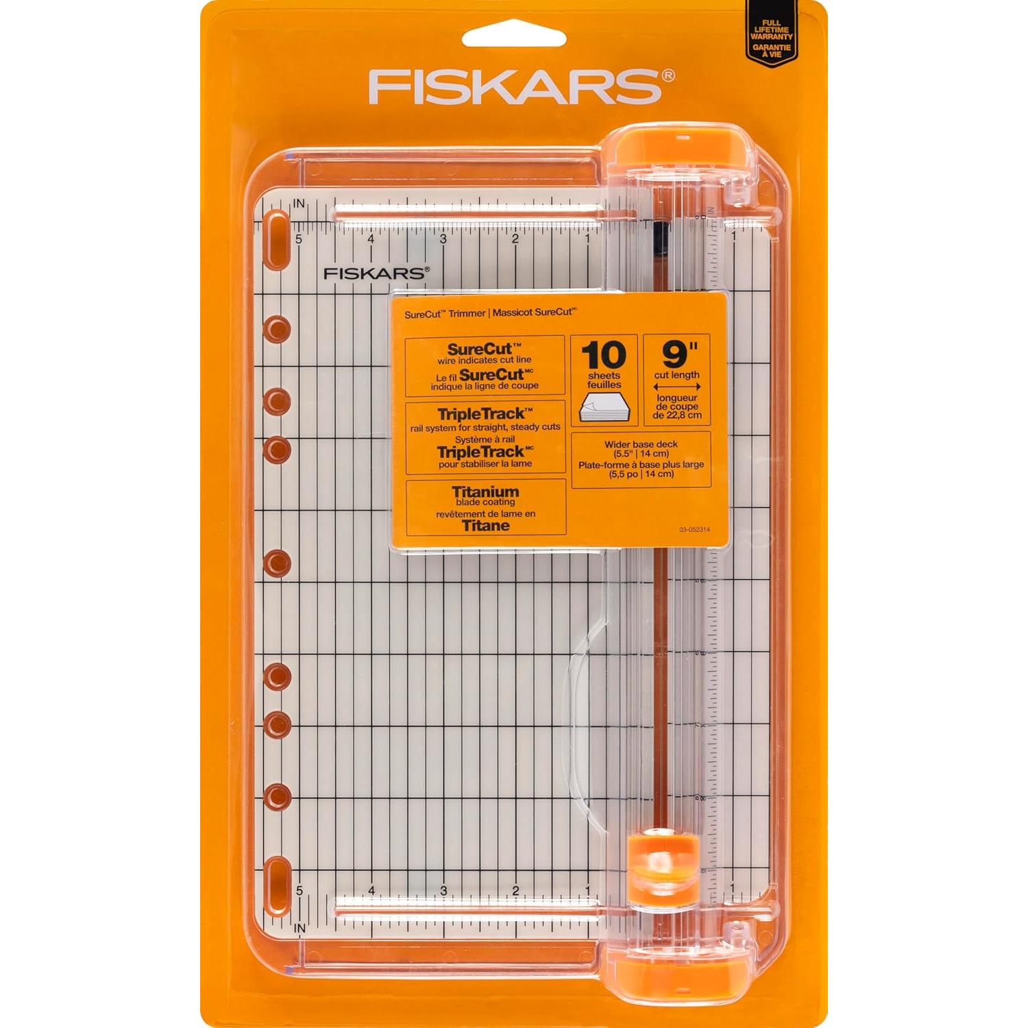 Cortador de Papel Portátil Fiskars SureCut 22.86 cm para Manualidades