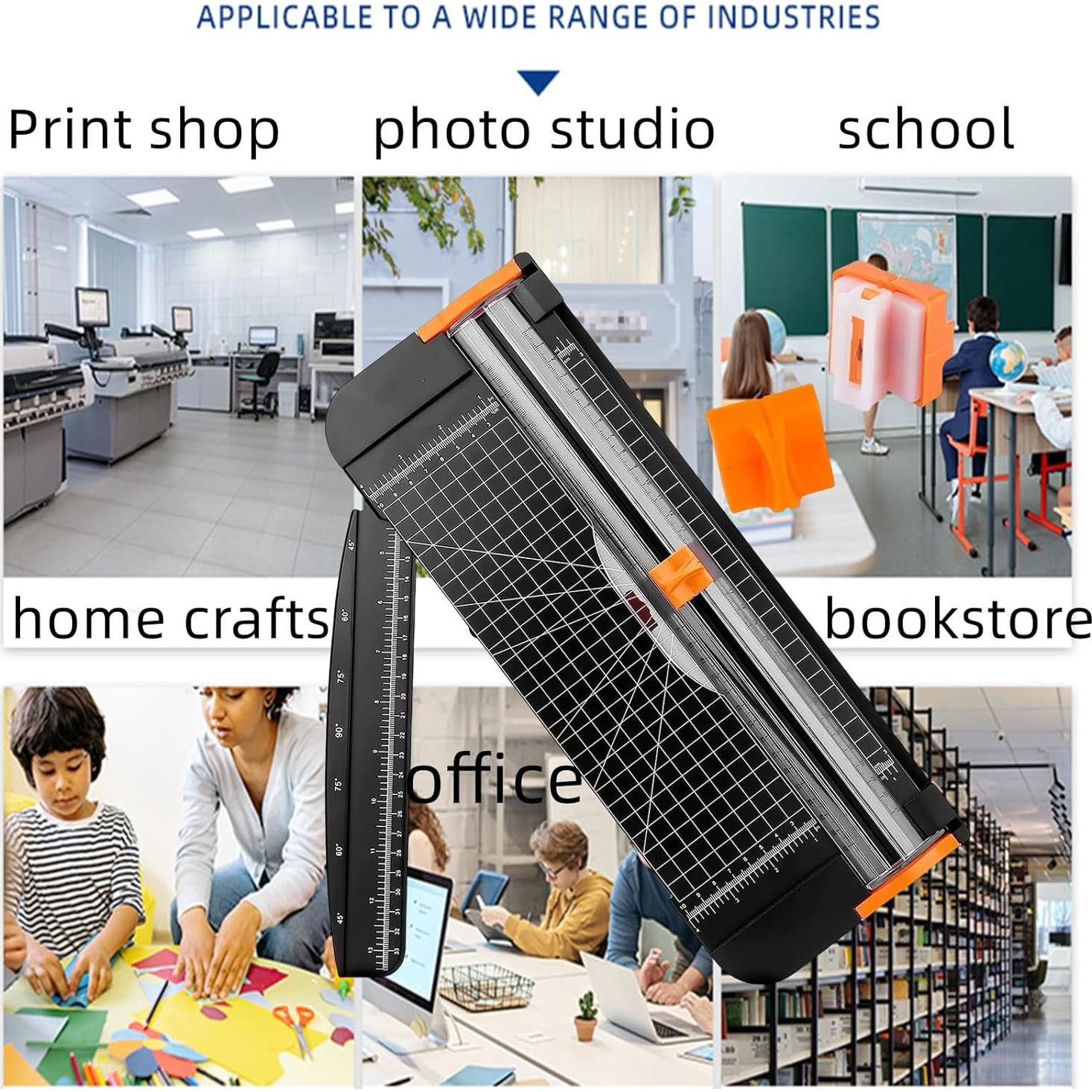 Cortadora de papel A4 ZHQOJGV de titanio 30.48 cm con 3 cuchillas