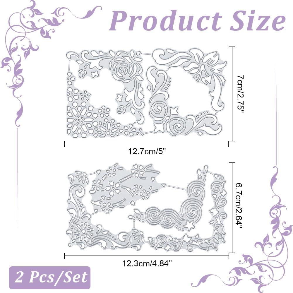 Plantilla de Metal INFUNLY para Cortes de Encaje DIY 2 Piezas