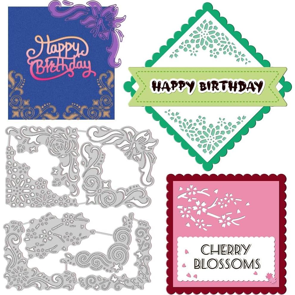 Plantilla de Metal INFUNLY para Cortes de Encaje DIY 2 Piezas