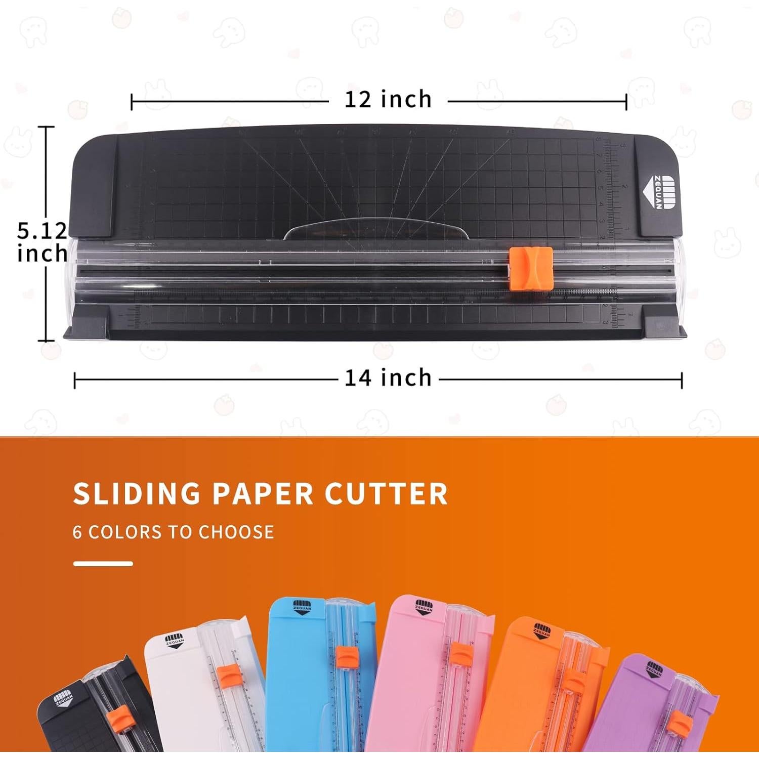 Cortadora de Papel Manual ZEQUAN A4 Negra con Cuchilla de Seguridad