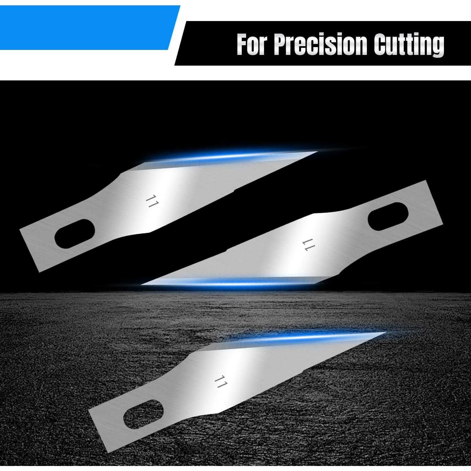 120 Cuchillas de Cuchillo Exacto Qimoo 11 Ángulo Agudo Acero