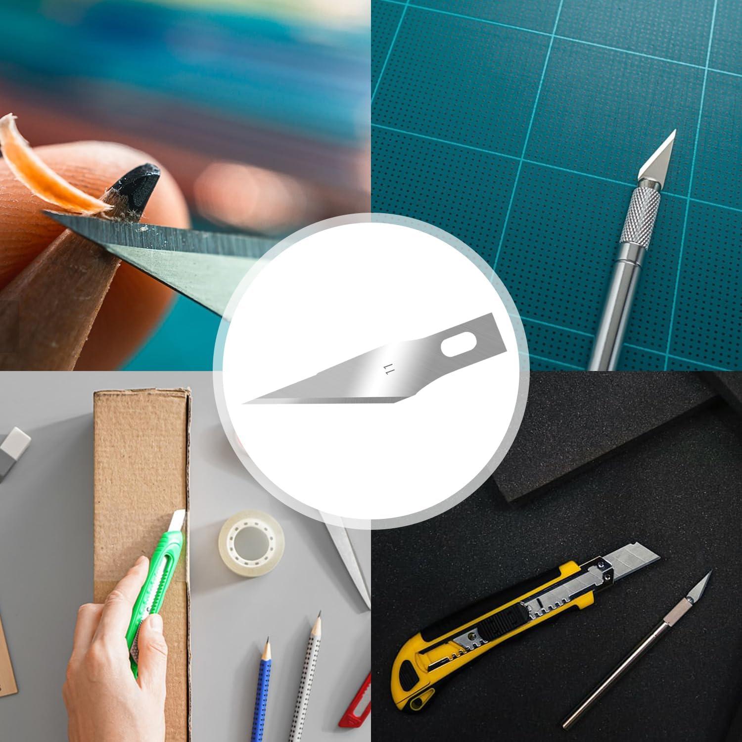 120 Cuchillas de Cuchillo Exacto Qimoo 11 Ángulo Agudo Acero