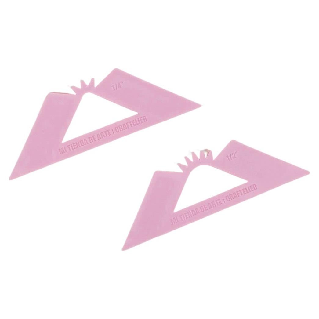 Craftelier Set de 2 Cuadrados para Esquinas Redondeadas Rosa