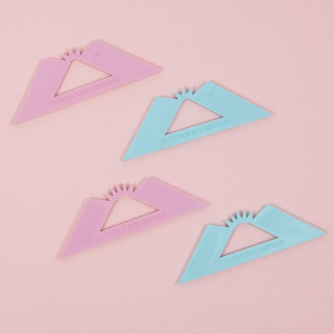 Craftelier Set de 2 Cuadrados para Esquinas Redondeadas Rosa