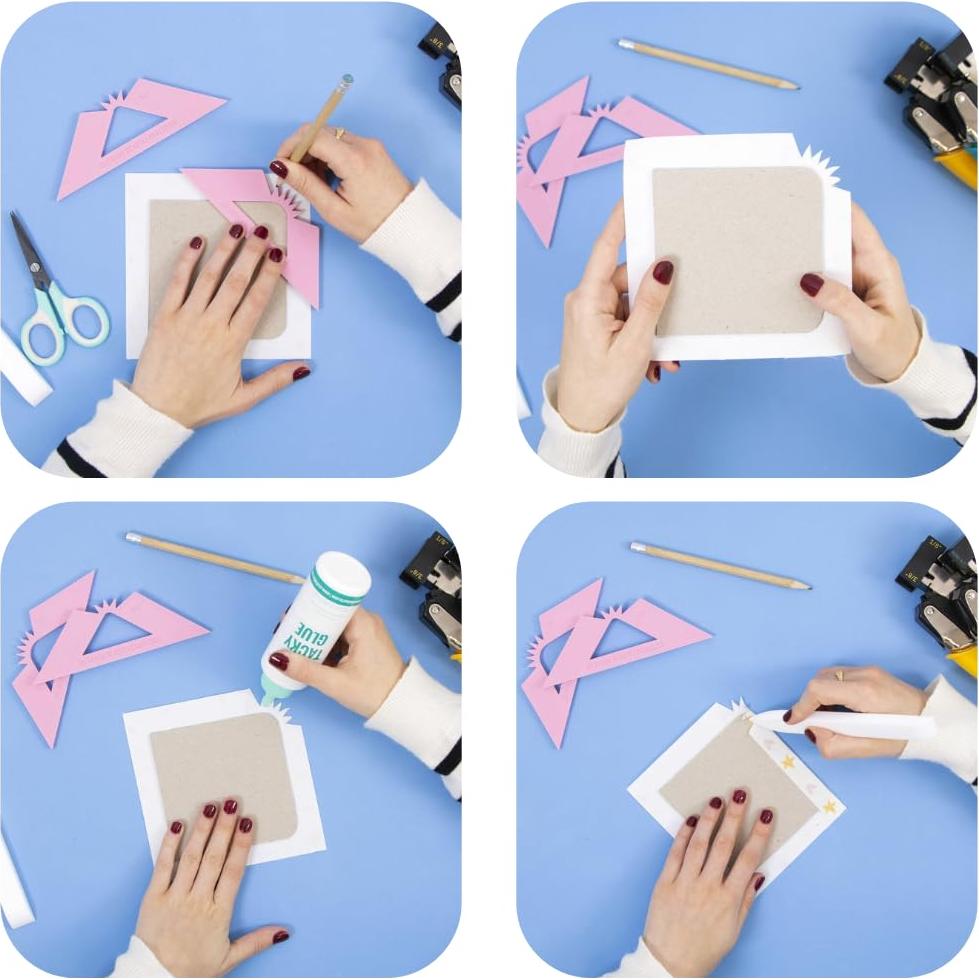 Craftelier Set de 2 Cuadrados para Esquinas Redondeadas Rosa