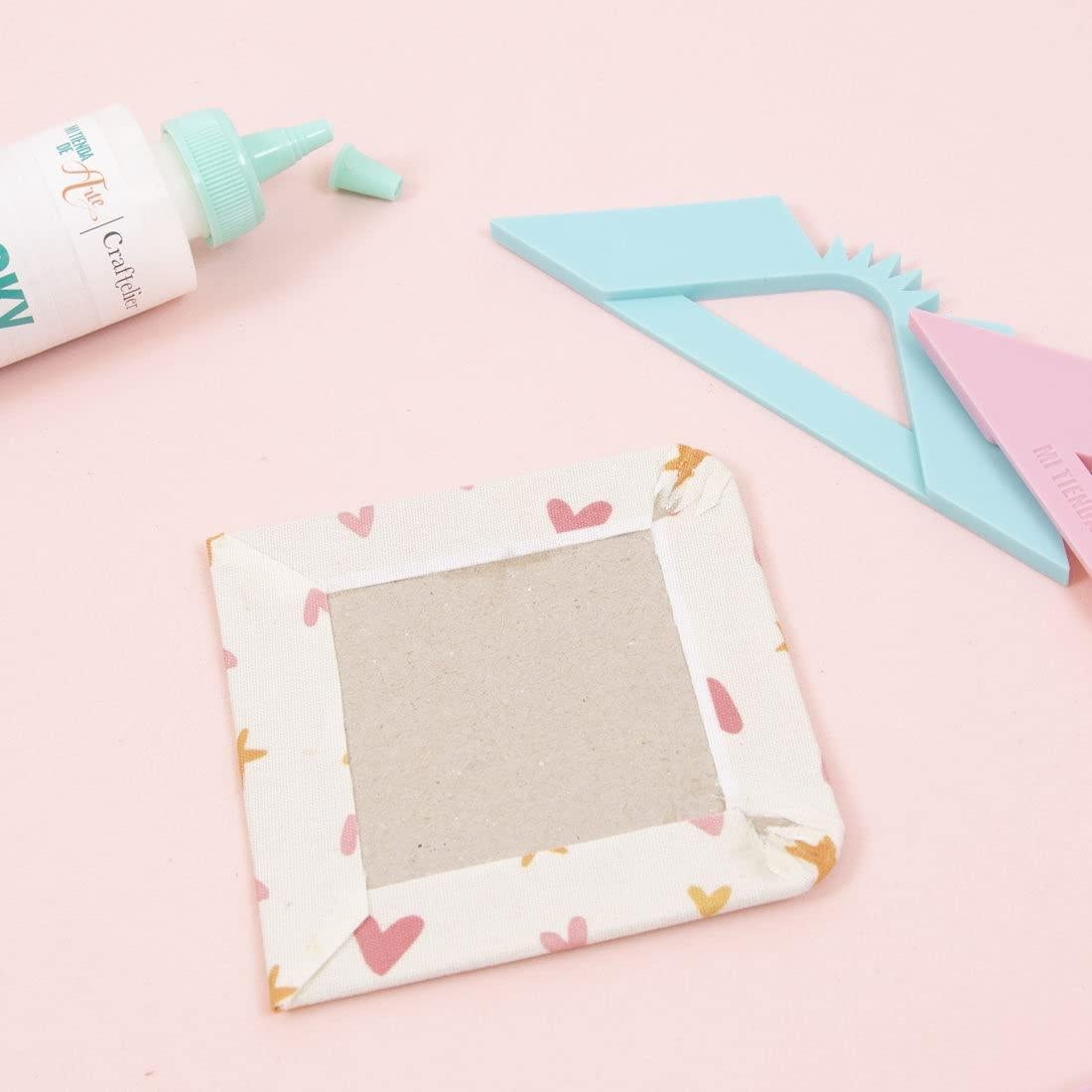 Craftelier Set de 2 Cuadrados para Esquinas Redondeadas Rosa