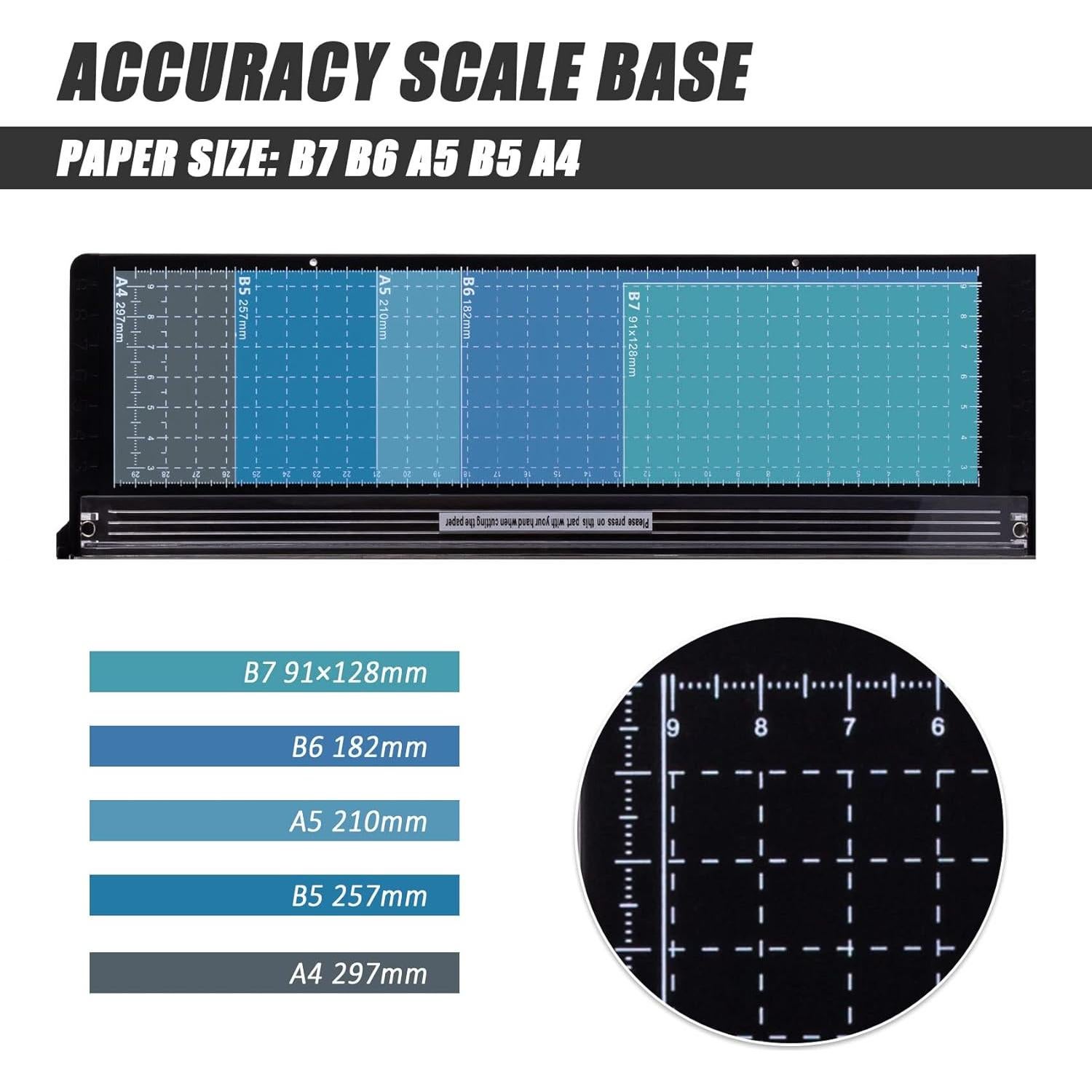 Cortadora de Papel TIANSE 30 cm 8-10 Hojas Seguridad Negra