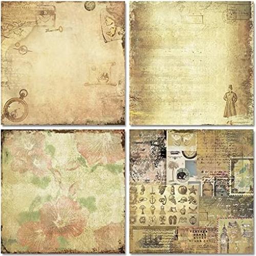 Papel Decorativo Vintage 30x30 cm iKammo - 24 Hojas Doble Cara