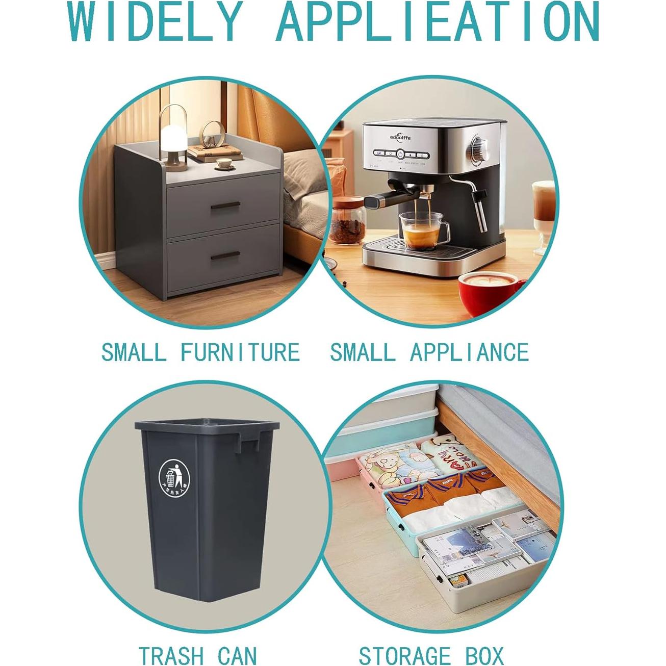 12 Ruedas Adhesivas Giratorias Wuher para Electrodomésticos