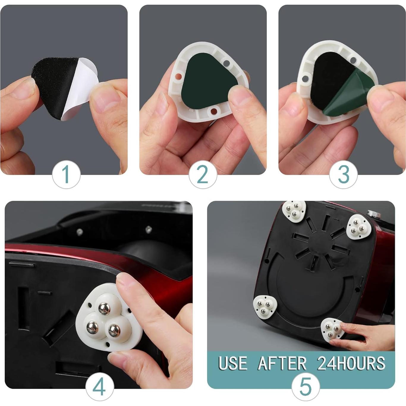 12 Ruedas Adhesivas Giratorias Wuher para Electrodomésticos