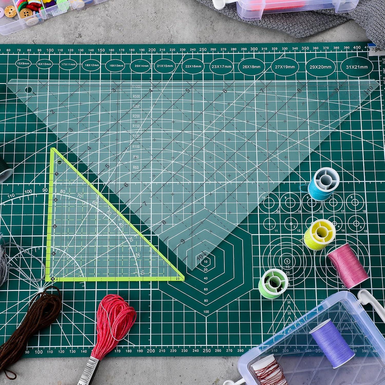 Juego de 2 Reglas Triangulares de Acrílico Konohan 12.7 y 25.4 cm