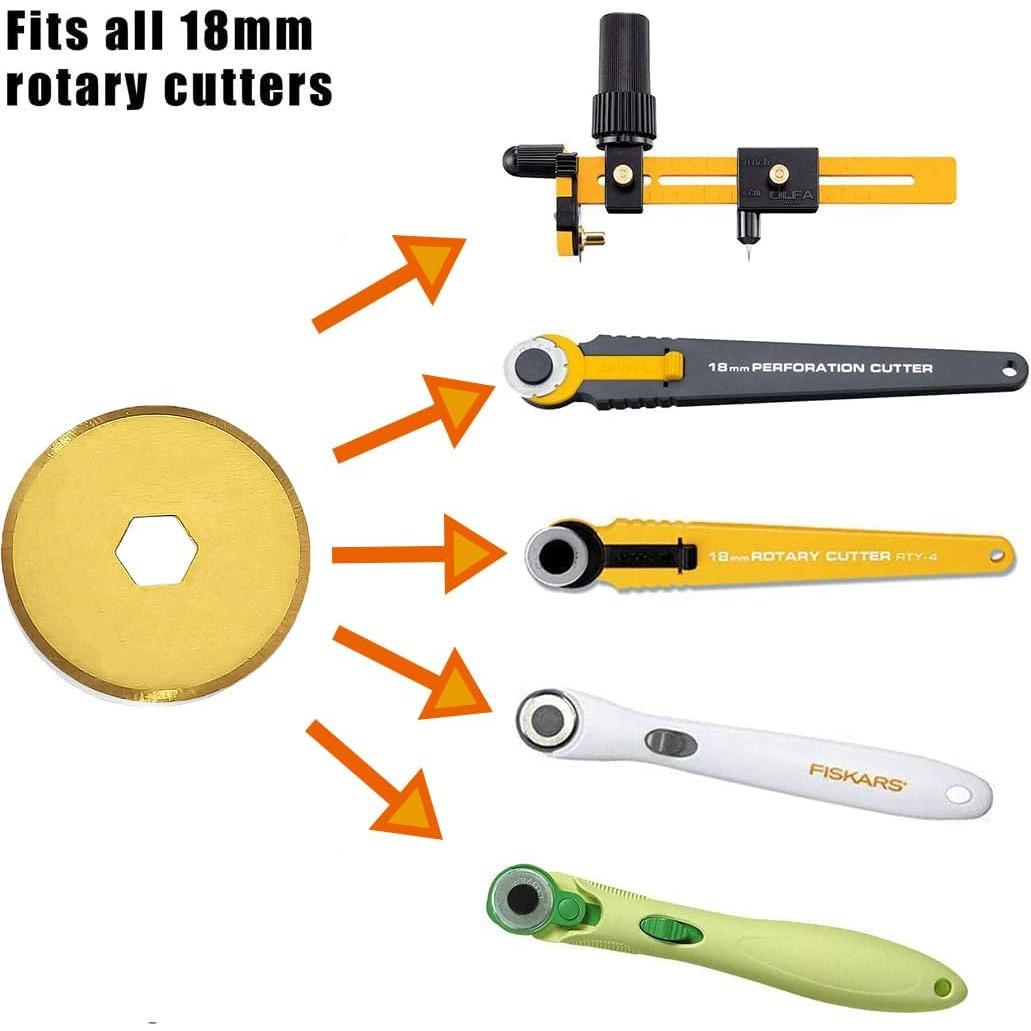 Cuchillas de Cortador Rotativo ALHXGUSLO 18mm Paquete de 5