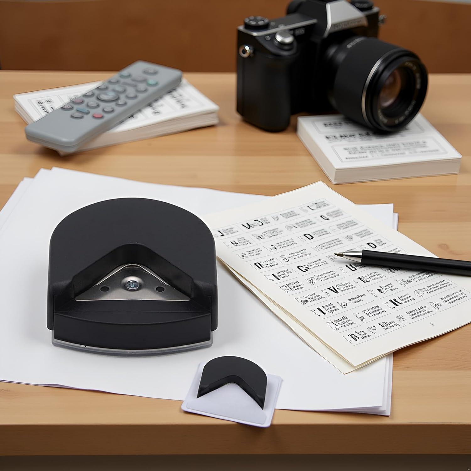 Punch de esquinas redondeadas Seadiquiet 4mm negro para papel