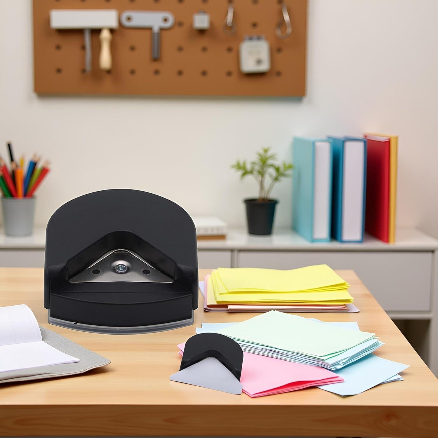 Punch de esquinas redondeadas Seadiquiet 4mm negro para papel