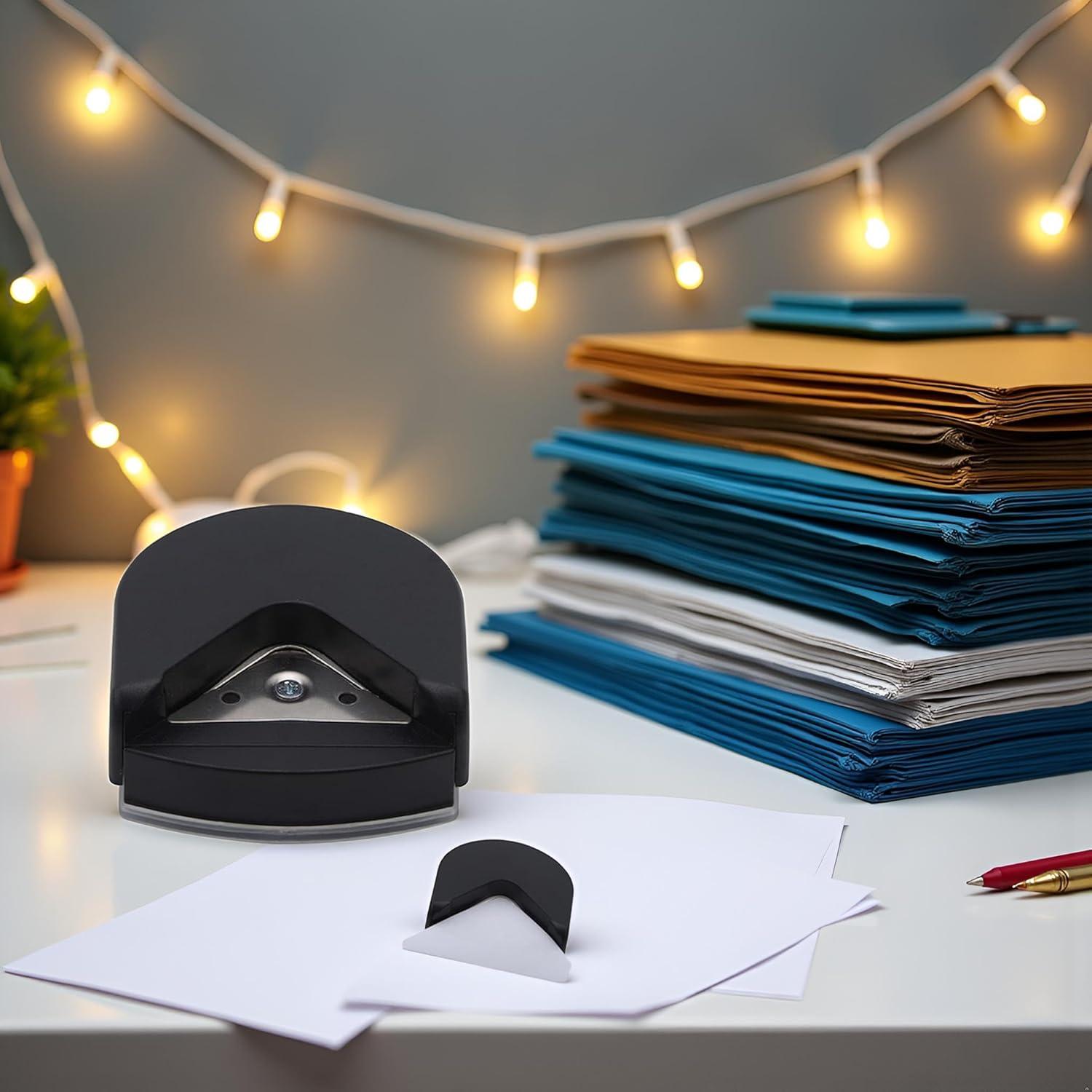 Punch de esquinas redondeadas Seadiquiet 4mm negro para papel