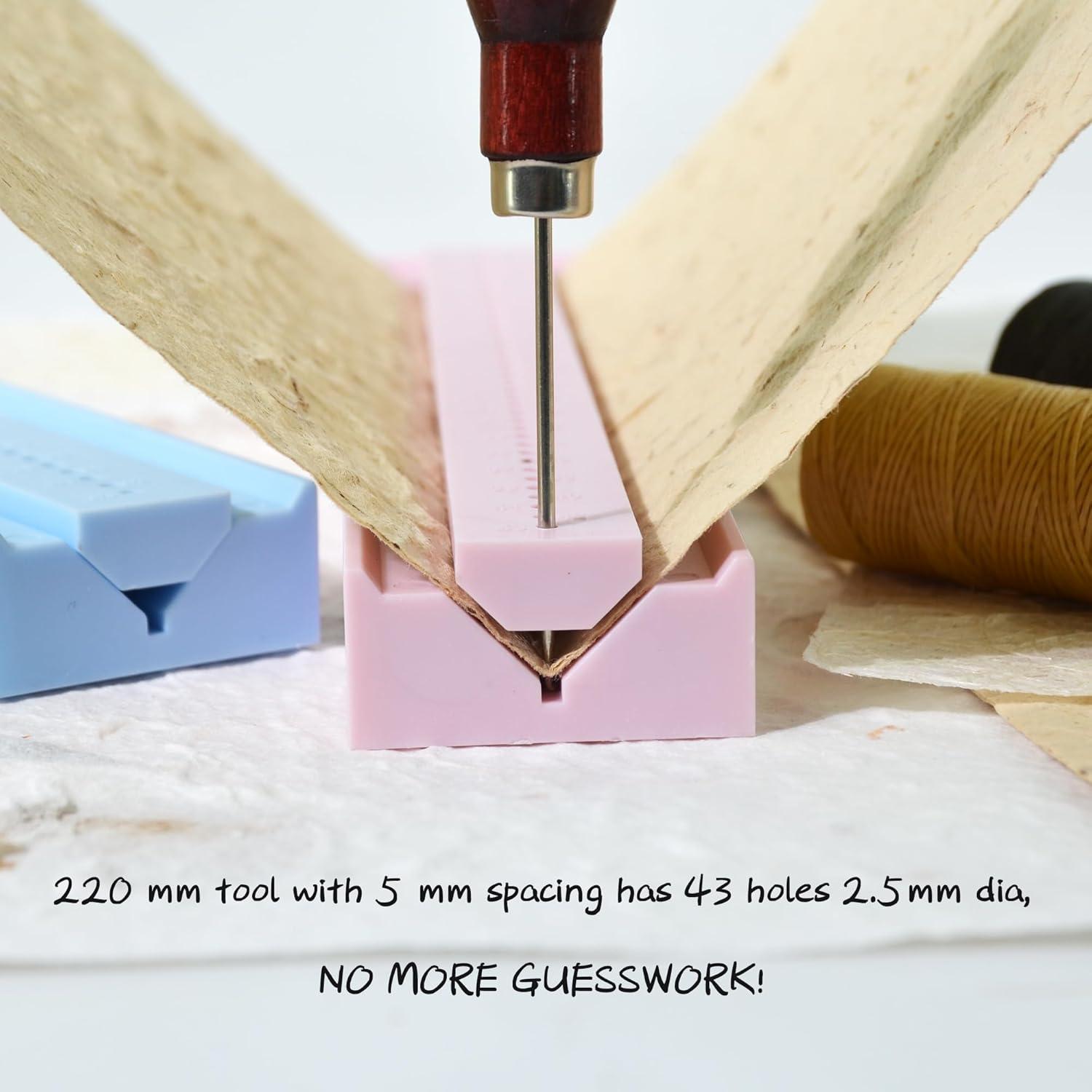 Kit de Encuadernación UPTTHOW Rosa con Guía y Awl 200g