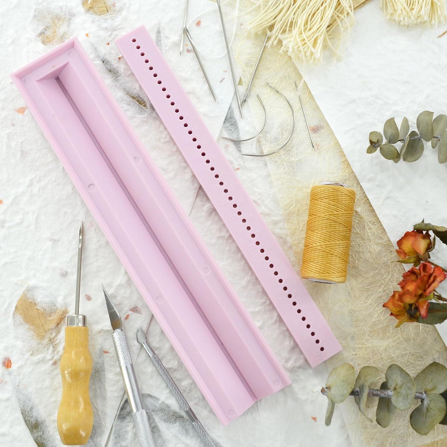 Kit de Encuadernación UPTTHOW Rosa con Guía y Awl 200g