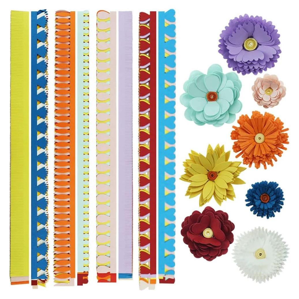 Kit de Flores de Papel Quilling FAZHBARY 50 cm 8 Pétalos DIY
