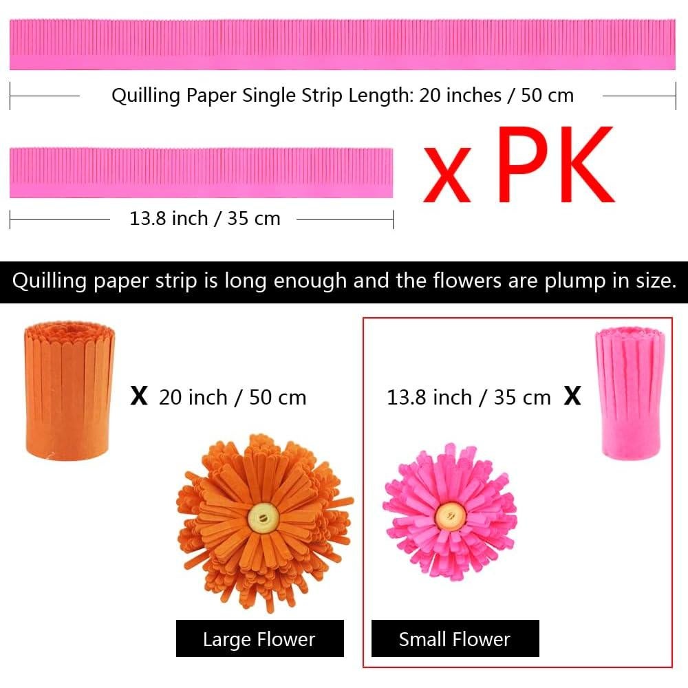 Kit de Flores de Papel Quilling FAZHBARY 50 cm 8 Pétalos DIY