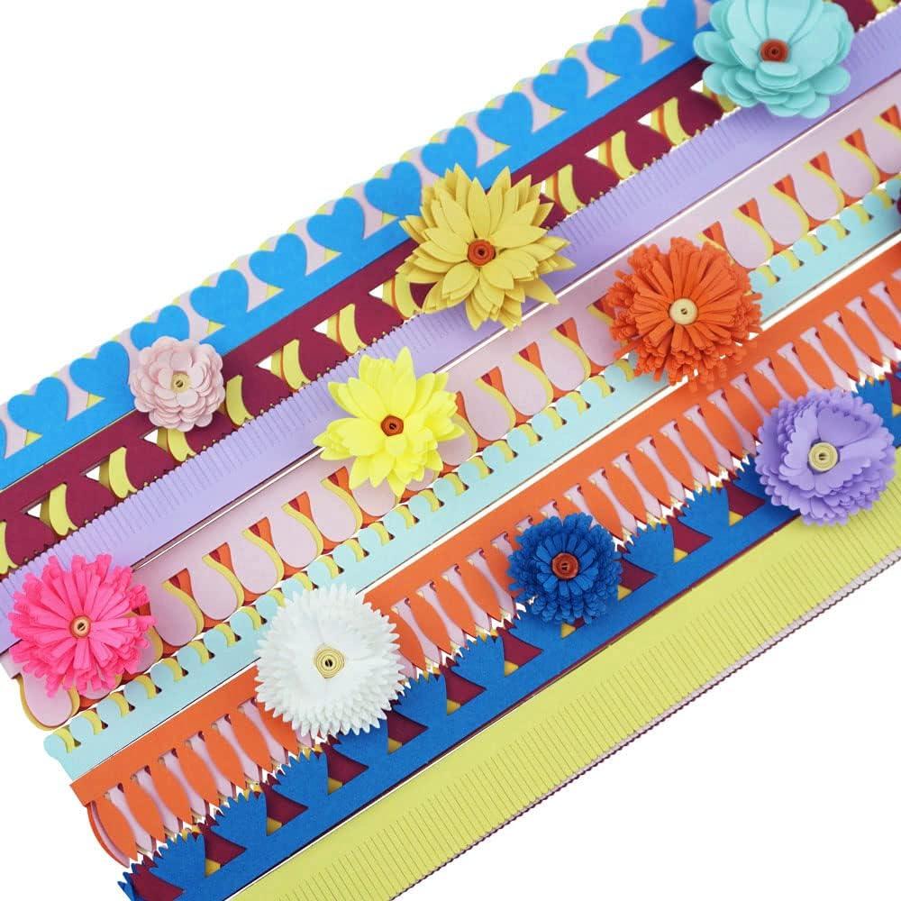 Kit de Flores de Papel Quilling FAZHBARY 50 cm 8 Pétalos DIY