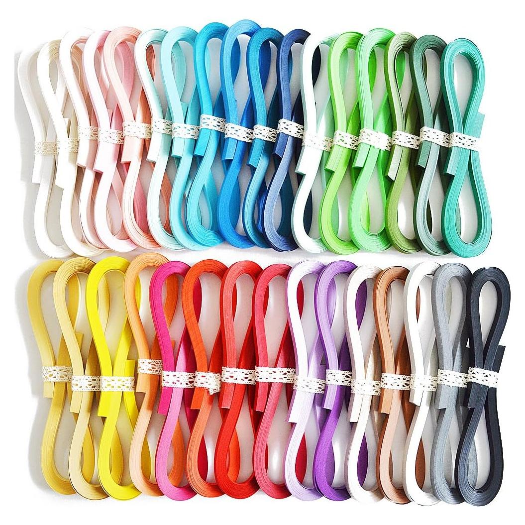 Juego de Quilling JUYA 1280 Tiras 32 Colores 39 cm Ancho 1.5-10 mm