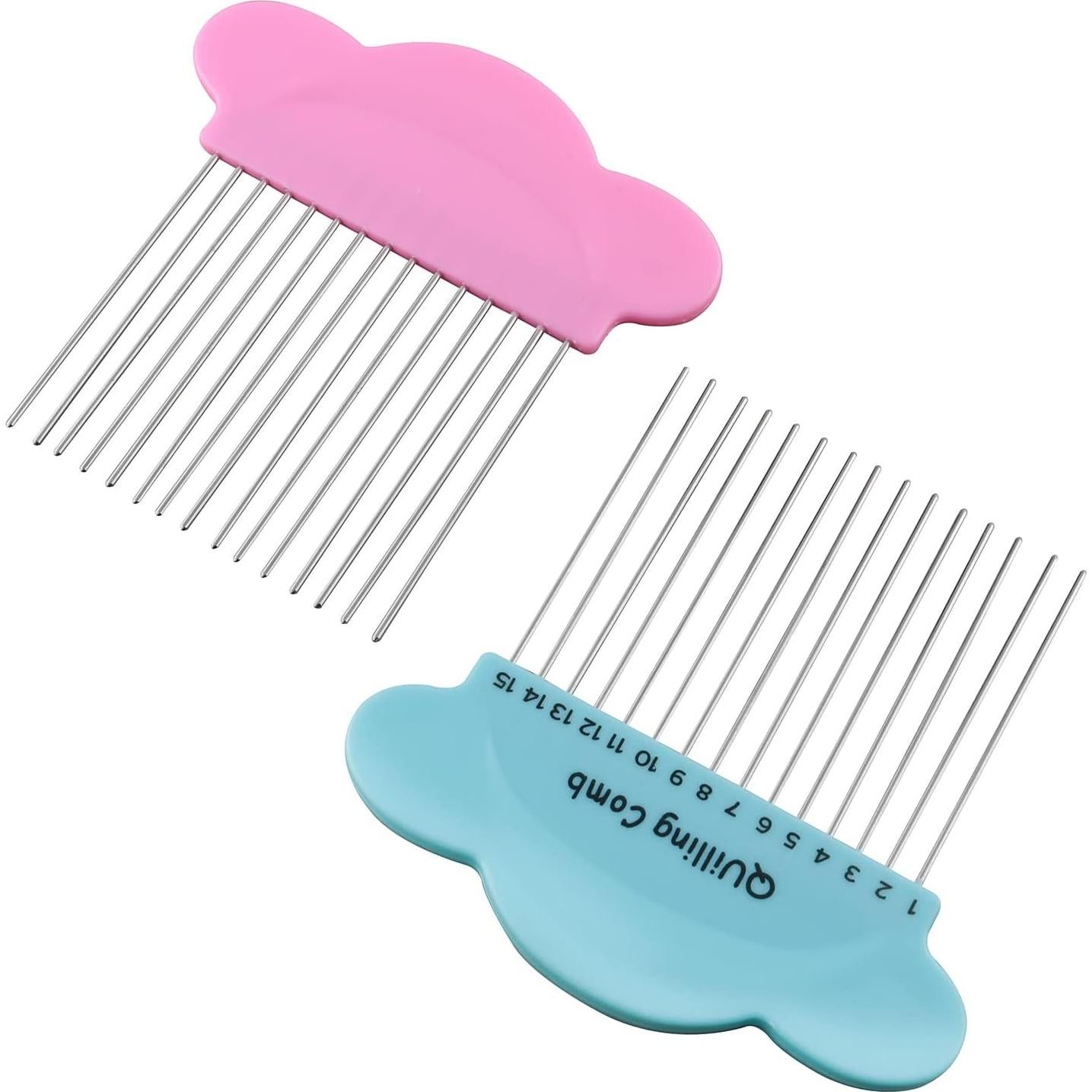 Tejedor de Peine de Papel ZZLZX 2PCS Azul y Rosa 10x10cm