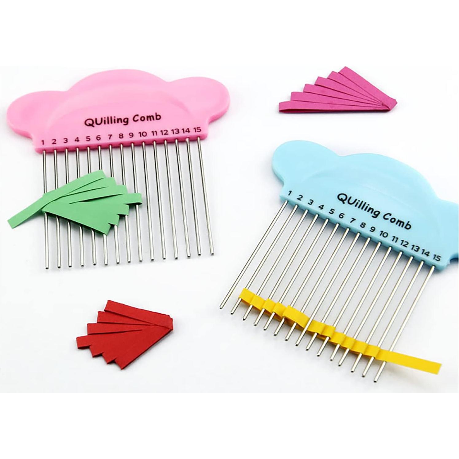 Tejedor de Peine de Papel ZZLZX 2PCS Azul y Rosa 10x10cm