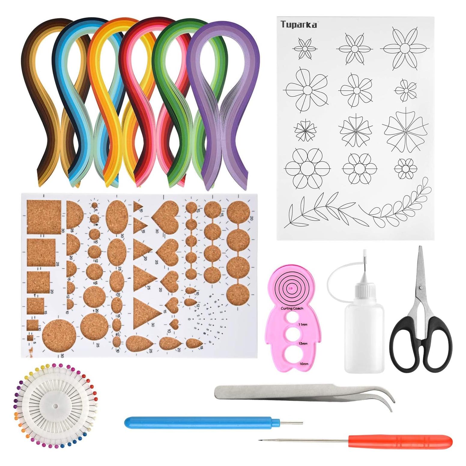 Kit de Papel Quilling TUPARKA 15 PCS 600 Tiras 29 Colores