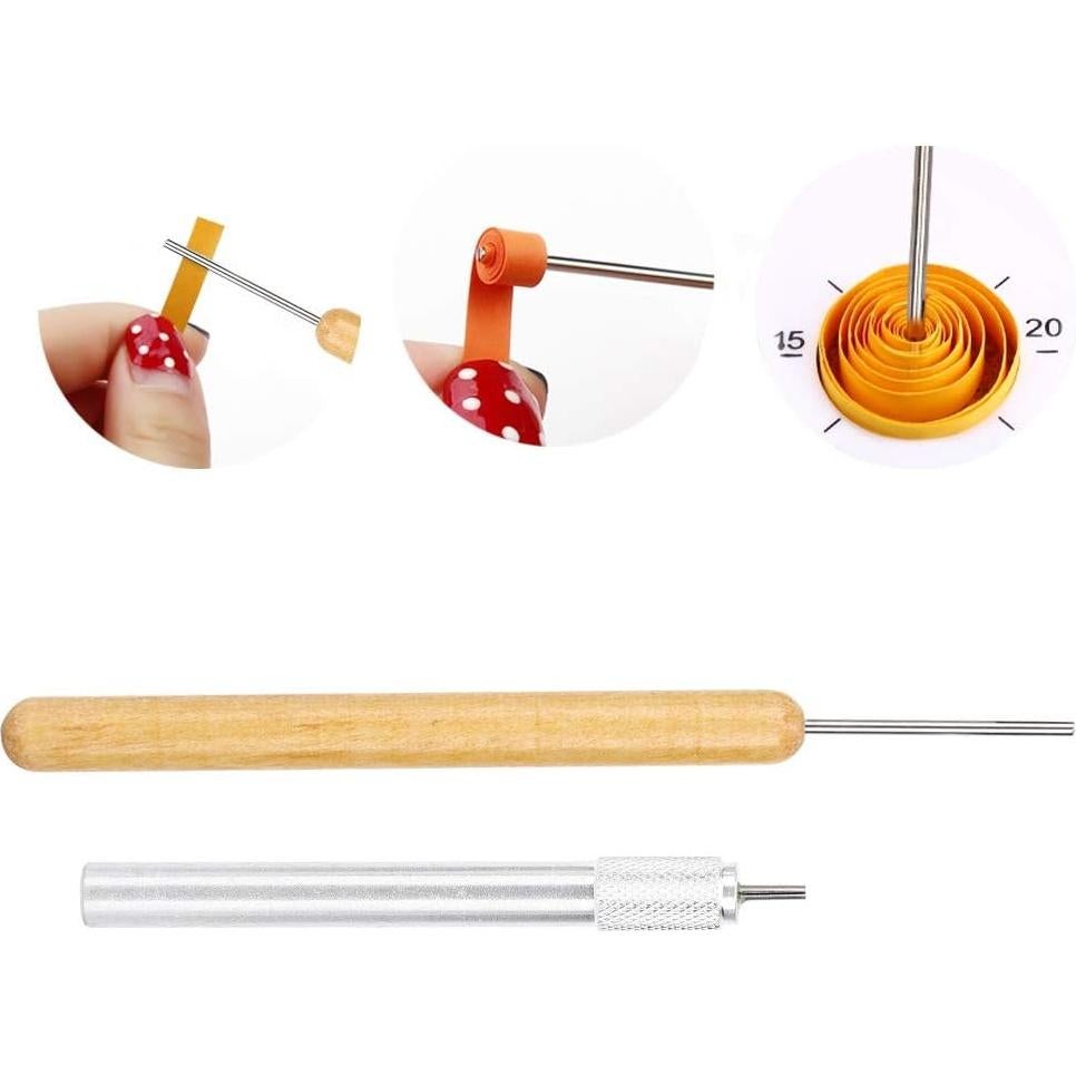 Herramienta de Quilling Jeanoko 2 Piezas Acero Inoxidable