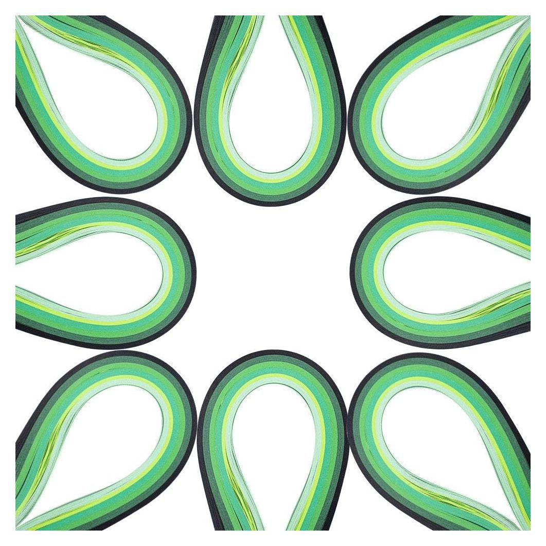 Tiras de Papel Quilling Arricraft 3mm Verde Gradiente - 120 Piezas