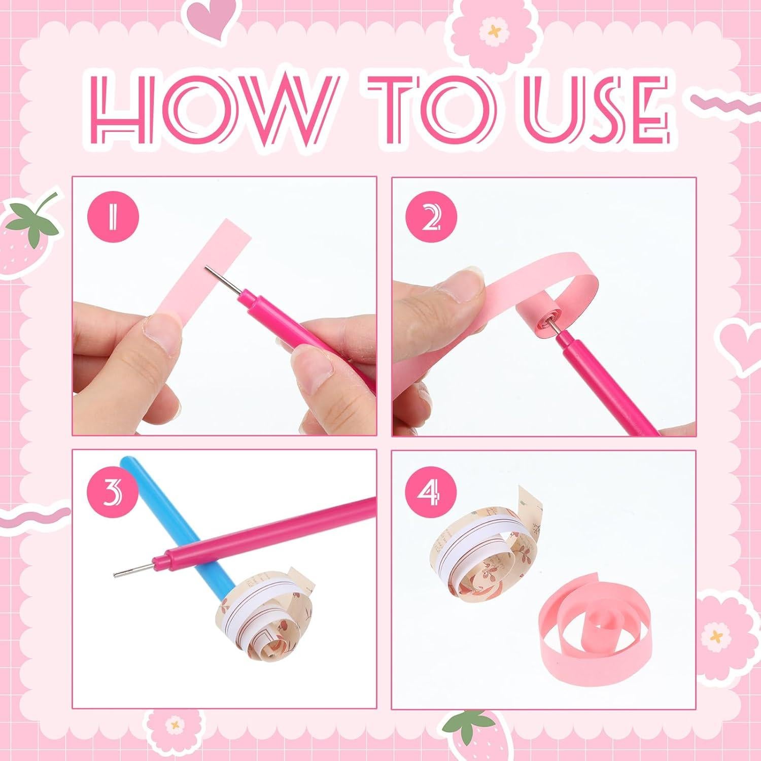 Juego de Herramientas de Quilling Prasacco - 12 Piezas, 4 Colores