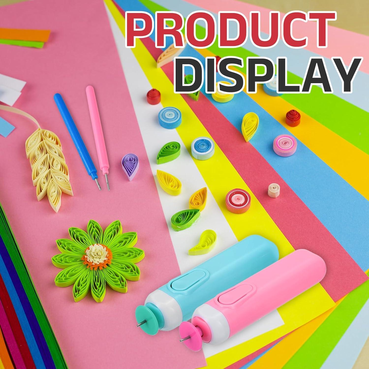 Lápiz de Quilling Eléctrico MECCANIXITY Rosa y Azul - Kit de Manualidades