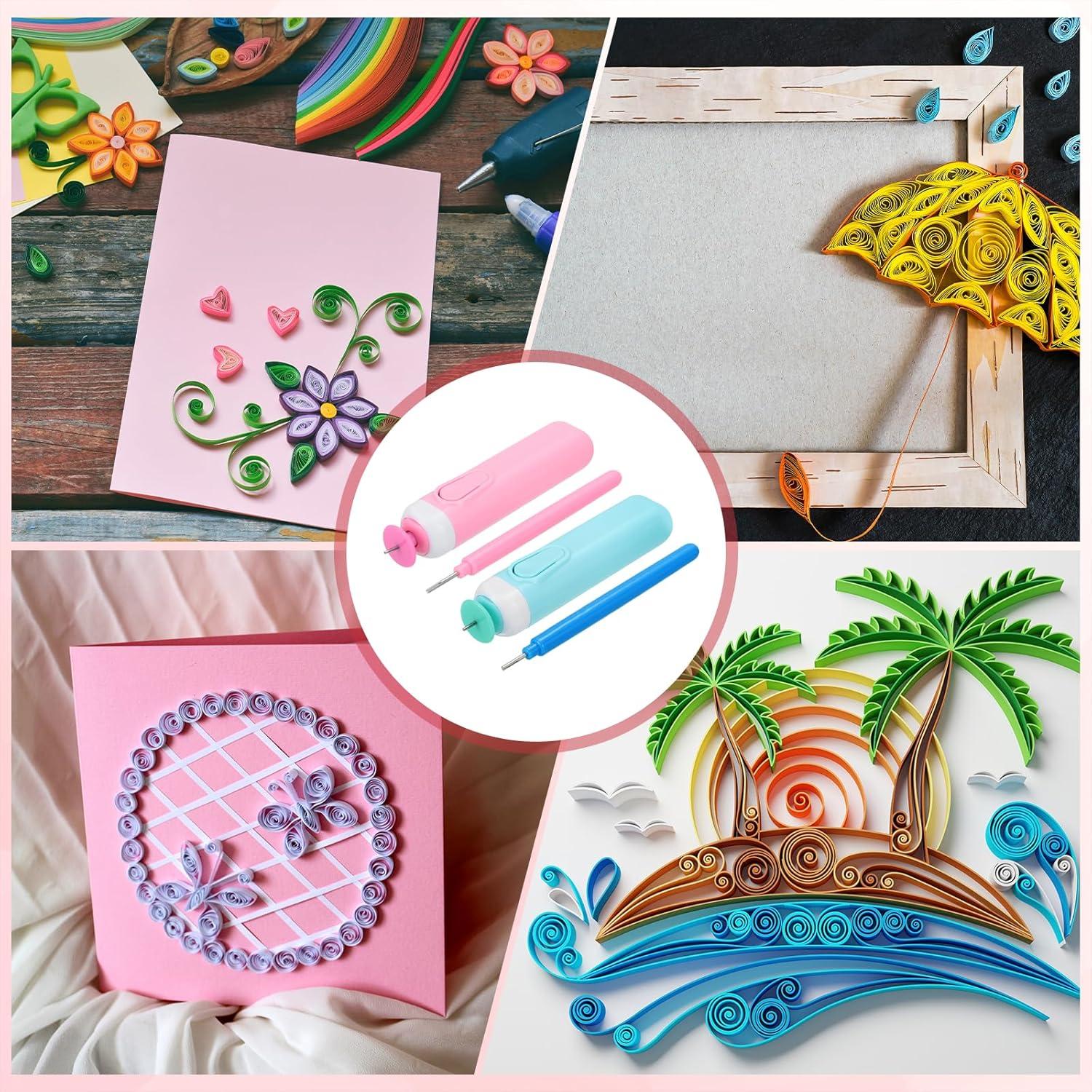 Lápiz de Quilling Eléctrico MECCANIXITY Rosa y Azul - Kit de Manualidades