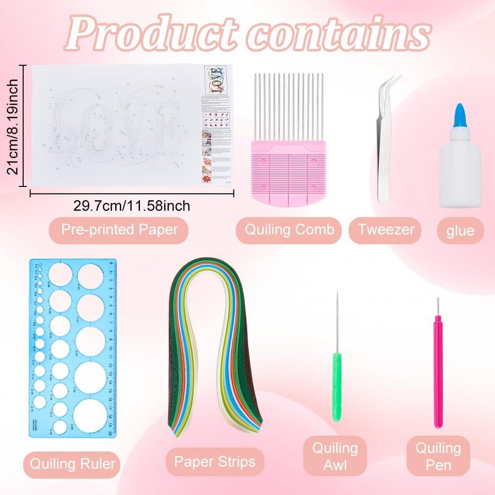 Kit de Quilling de Papel A4 WEBEEDY para Principiantes