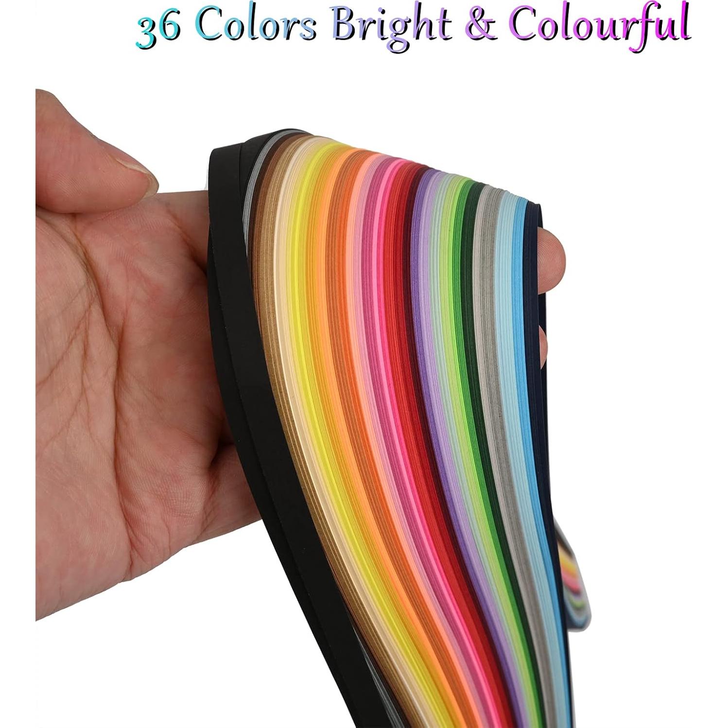 Kit de Tiras de Papel Quilling YURROAD 36 Colores 720 Tiras