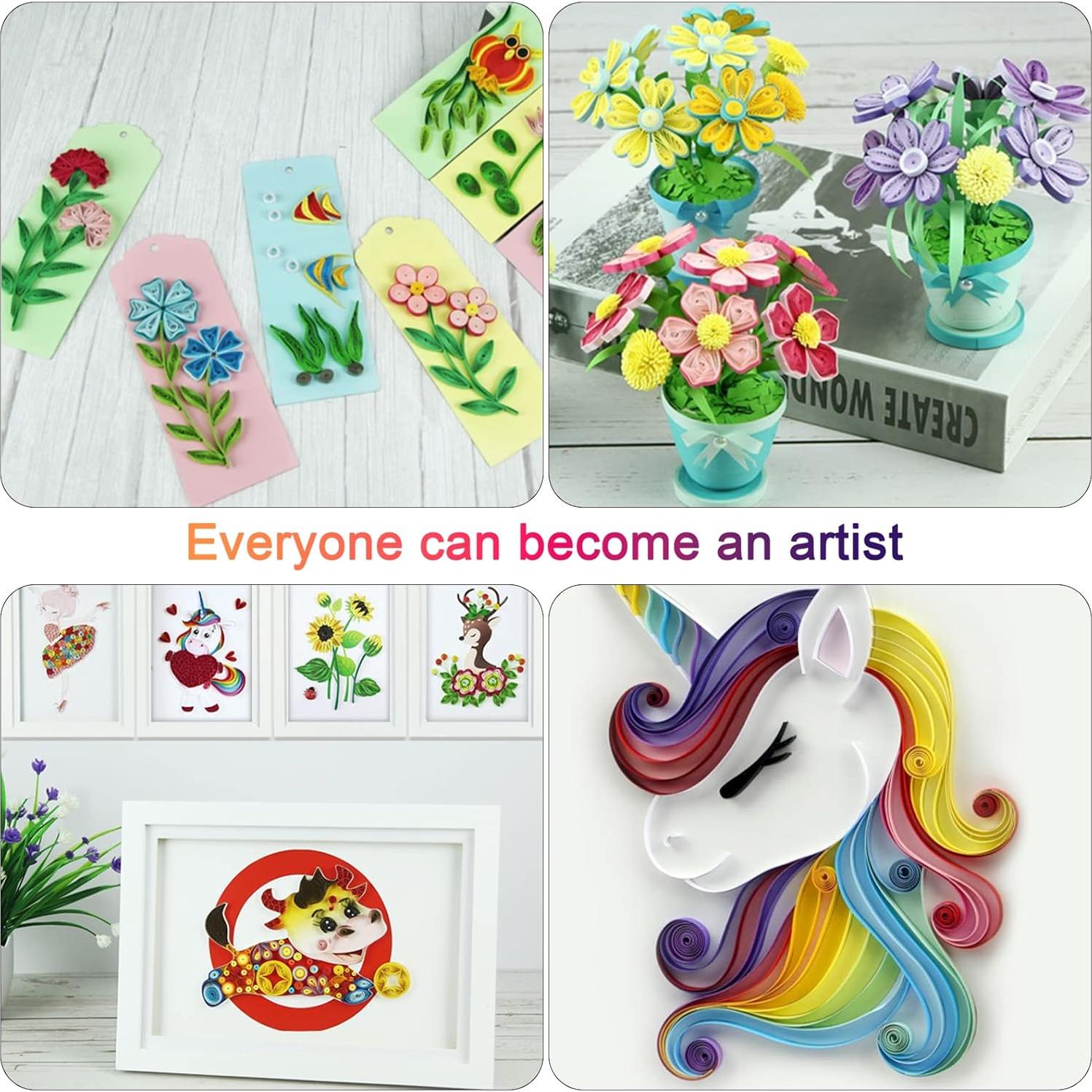 Kit de Tiras de Papel Quilling YURROAD 36 Colores 720 Tiras