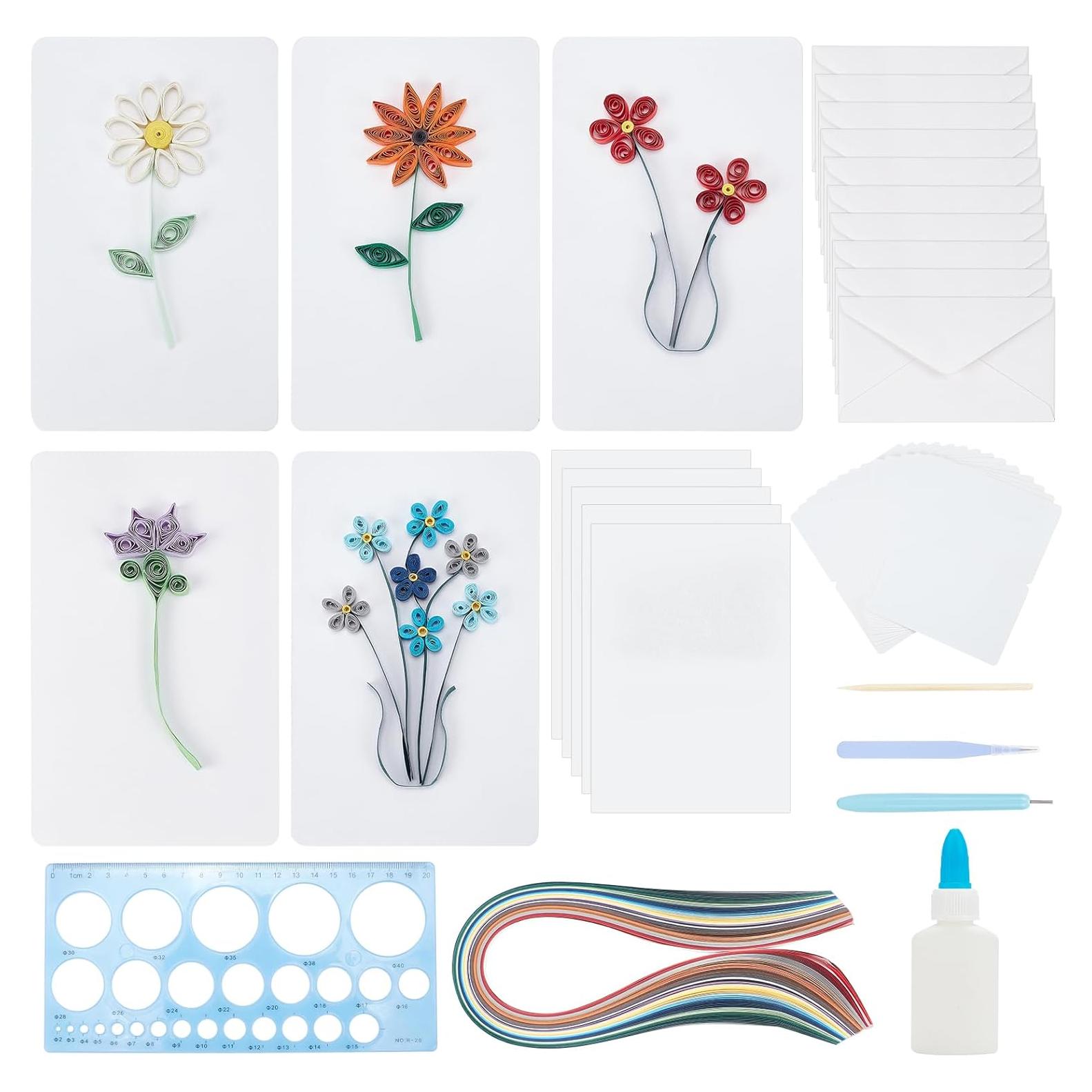 WEBEEDY Paper Quilling Kits DIY Quilling Card Making Kits Quilling Kits for Adults with 36 Colors Strips,Quilling Tools and Supplies,DIY Design Drawing Handcraft for Christmas Invitation Greeting Gift
